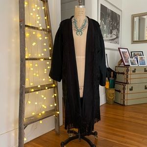 Black bohemian shawl/Kimono/cape